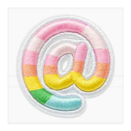 2" Pastel Rainbow Stripes Number Iron-On & Adhesive Patch by Make Market